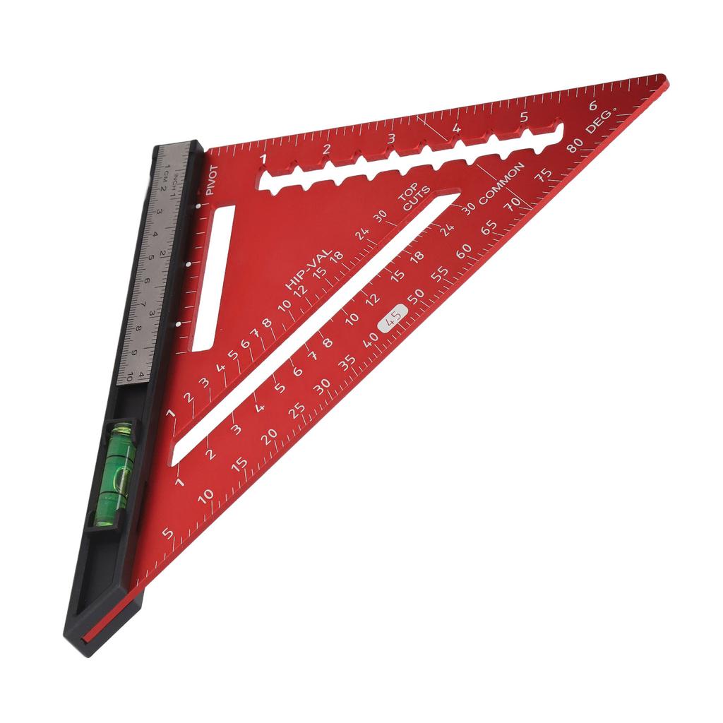 7 Inch Rafter Square with Level High Accuracy Aluminum Alloy Detachable Triangle Square Ruler for