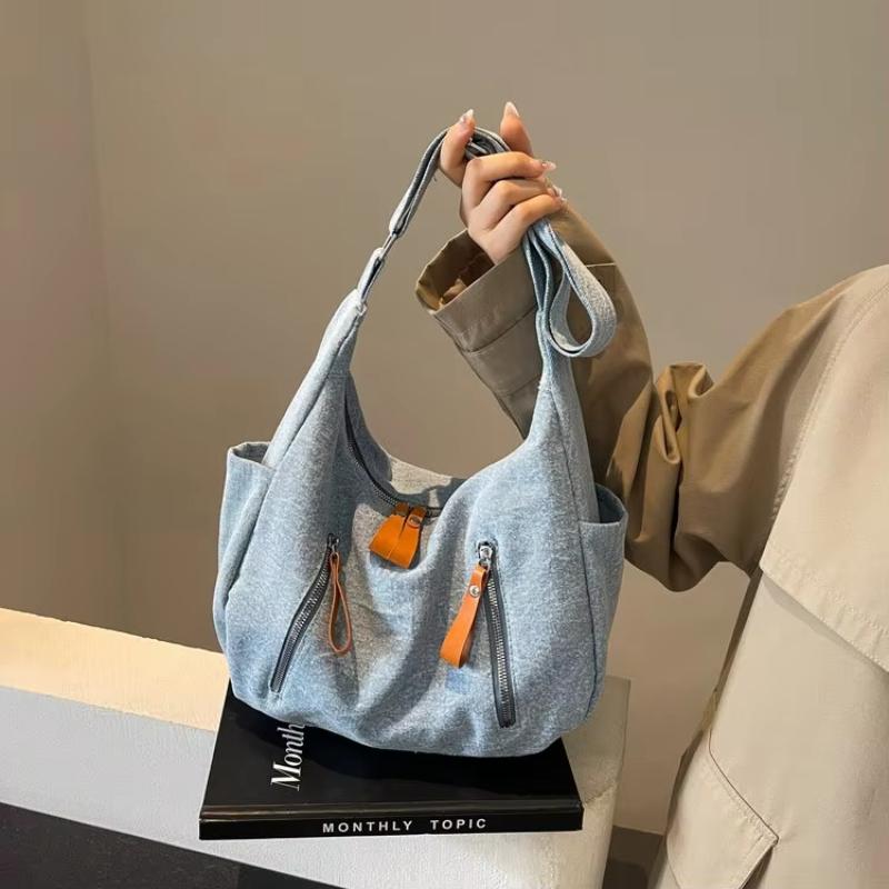 Casual Versatile Denim Zipper Women's Crossbody Bag Exquisite Retro Simple Shoulder Bags 2026 Fashi Large Capacity Tote Bag