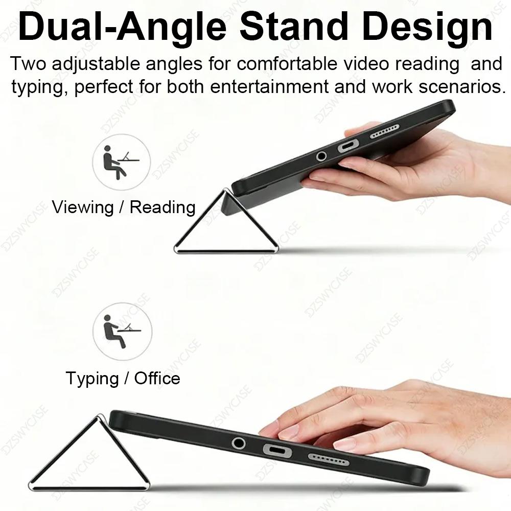 Case for Xiaomi Redmi Pad 2 SE 9.7 inch 2026, Trifold Stand Case with Pencil Holder, PU Leather Clear Transparent Back Cover