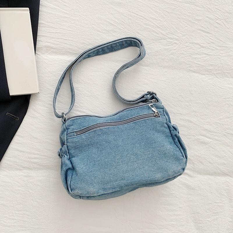 Crossbody Bag Women's Vintage Denim Bag Large Capacity Lightweight Shoulder Bag