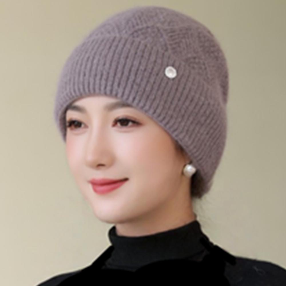 

Женская Мода Зимняя Теплая Шапка Женская Стильная Шапка-Бини Для Женщин Повседневная Вязаная Шапка из Смеси Кроличьего Меха 56cm-60cm хаки