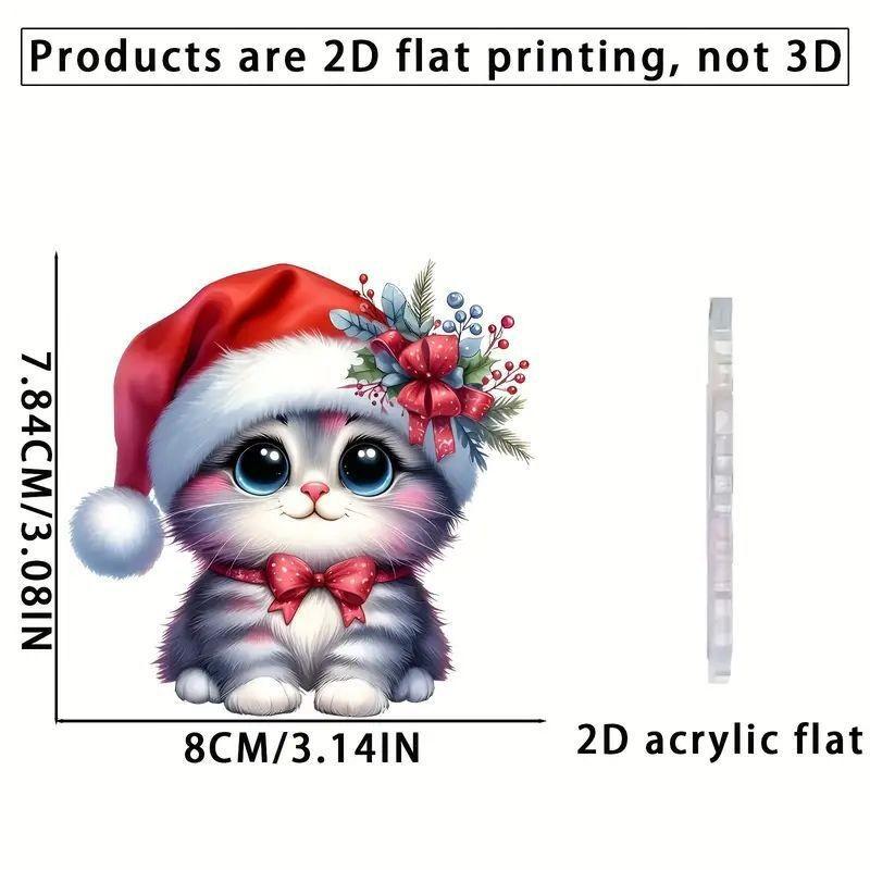 

Причудливый Милый 2D Рождественский Кот Декоративная Подвеска для Автомобиля и Рюкзака