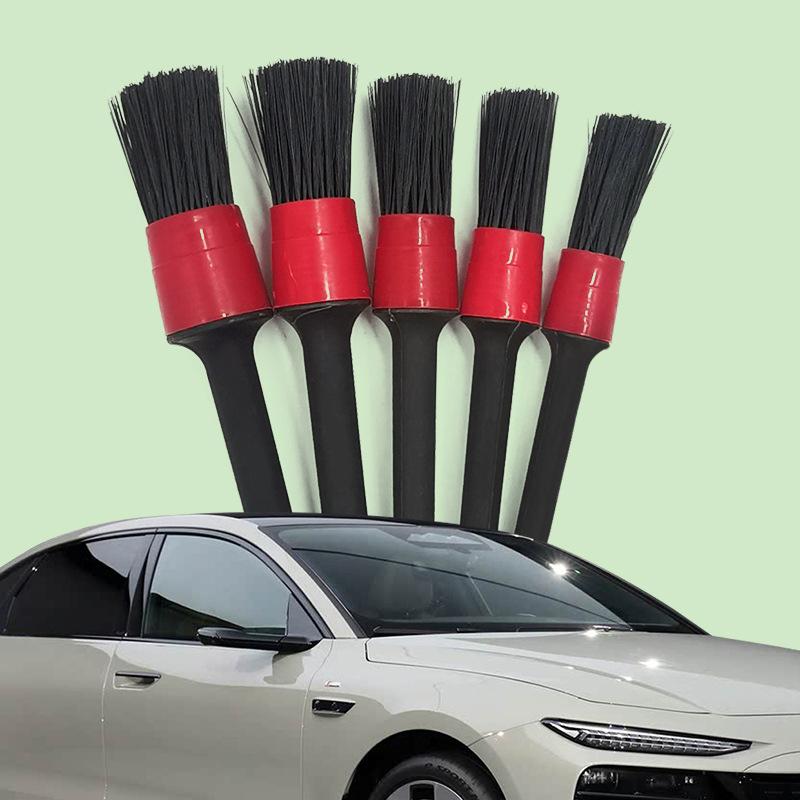 Car Wash Soft Brush, Set of Small Detail Brushes for Cars, Interior Beauty Gap Brush, Air Outlet Cleaning Brush (5-piece Set)