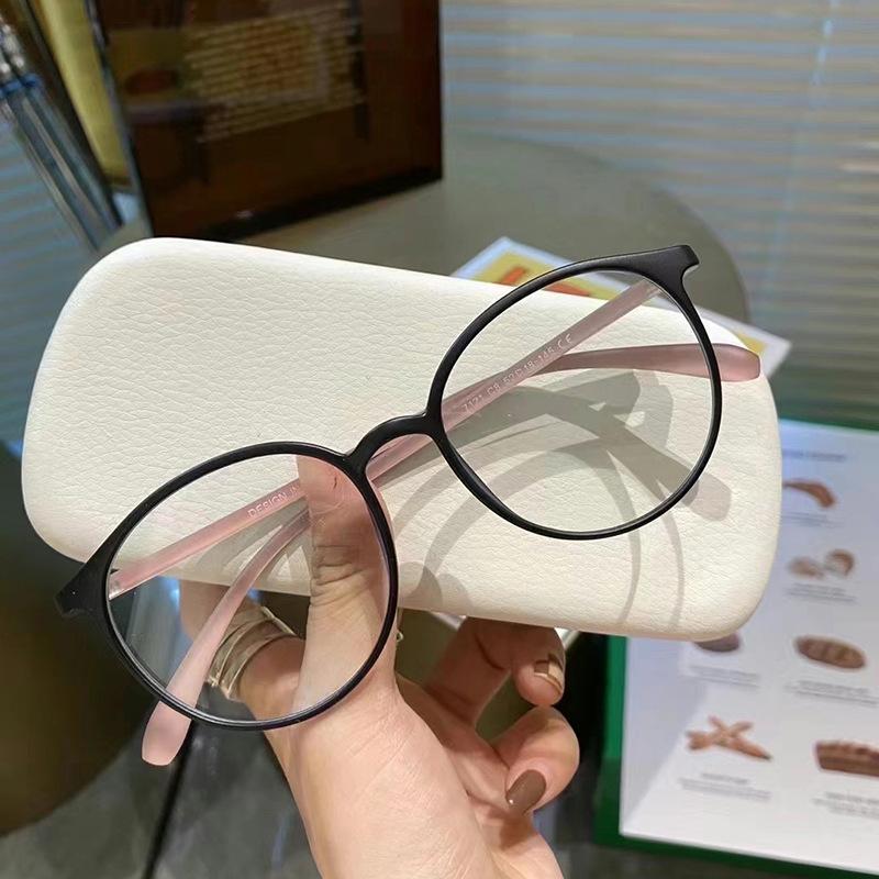 Blue Light Blocking Eyeglass Frame For Women Round Shape  Material Eyeglasses Frames Men Vintage Stylish Decorative Glass