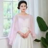 Breathable Polyester Yarn Shawl Wrap For Women Outdoor Activity Sun Protective Capes Scarf for Vacation and Formal Event