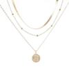 Silver Three-Layer Round Necklace Simple Snake Chain Charm Ball Chain Party Wedding Gift Women's Exquisite Jewelry