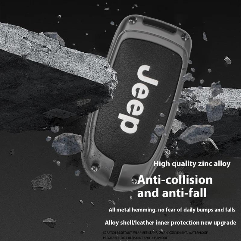 Dla samochodu Jeep Aluminiowe Etui na Kluczyki Torba na Kluczyki Brelok Obudowa Jeep Commander Compass Gladiator Wagoneer Grand Cherokee Wrangler JK Rene