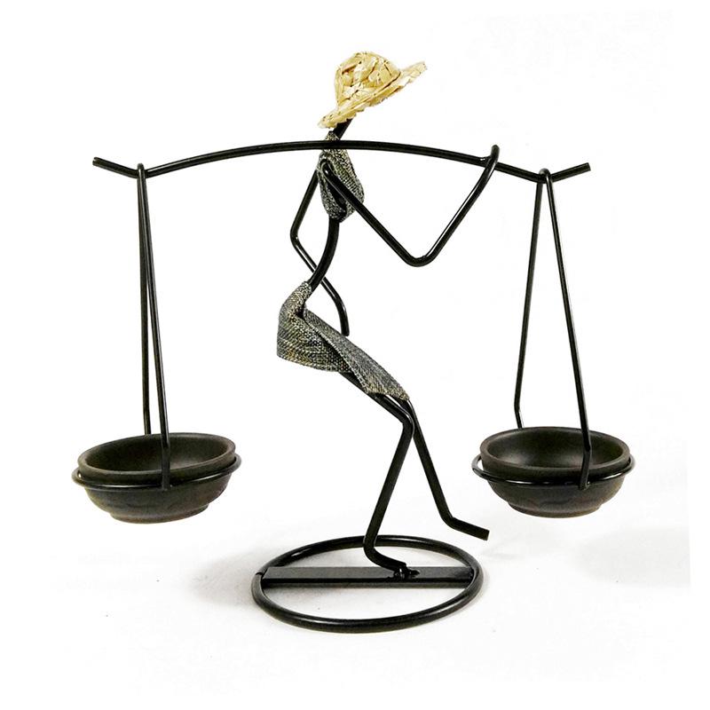 Creative Iron Candle Holder Romantic Pastoral Girl Metal Candlestick Tea Light Candle Holders Wedding Party Home Decoration