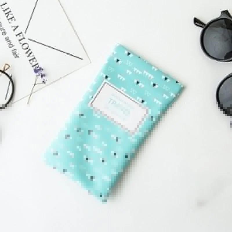 Eyeglass Sunglasses Pouch Mp3 Bag  Leaves Cartoons 3D Print Soft Cloth Cleaning Optic Color Random Sunglasses Case