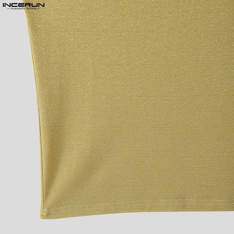 INCERUN Canottiere Estive da Uomo Senza Maniche Glitter Casual Vestibilità Aderente