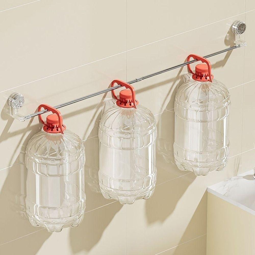 Wall-mounted Suction Cup Towel Rack Rotated Telescopic Towel Bar Towel Holder Hanging Pole