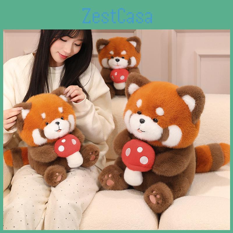 Plush Mushroom Raccoon Toy Cartoon Stuffed Doll Kids Birthday 2636cm Gift