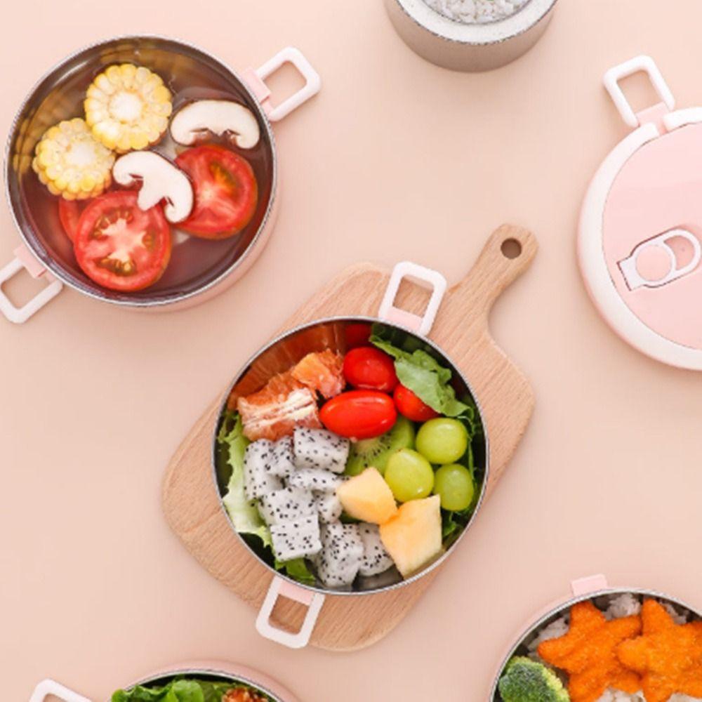 Stainless Steel Food Container Box Round Food Thermal Jar for Students&Office Worker