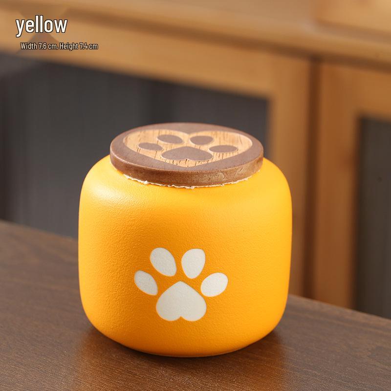 Customizable Ceramic Pet Urn: Sealed Storage Jar for Cats & Dogs