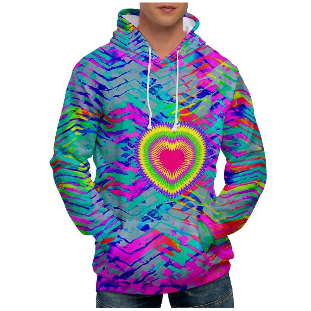 Fashion Print Loose Men's And Women's Long Sleeve Hooded Sweater