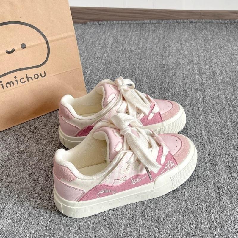 Fashion 2025Women Breathable Bow Sneakers Summer Cute Pink Hollow Out Shoes Thick Heel Sneakers Casual Running Platform Chunky