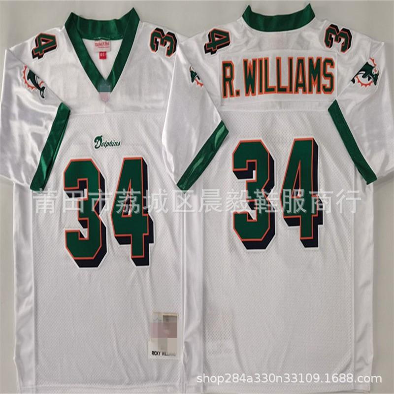 Miami Dolphins Retro Football Jersey Embroidered NFL Style Mens Sportswear Fan Wear Casual Training