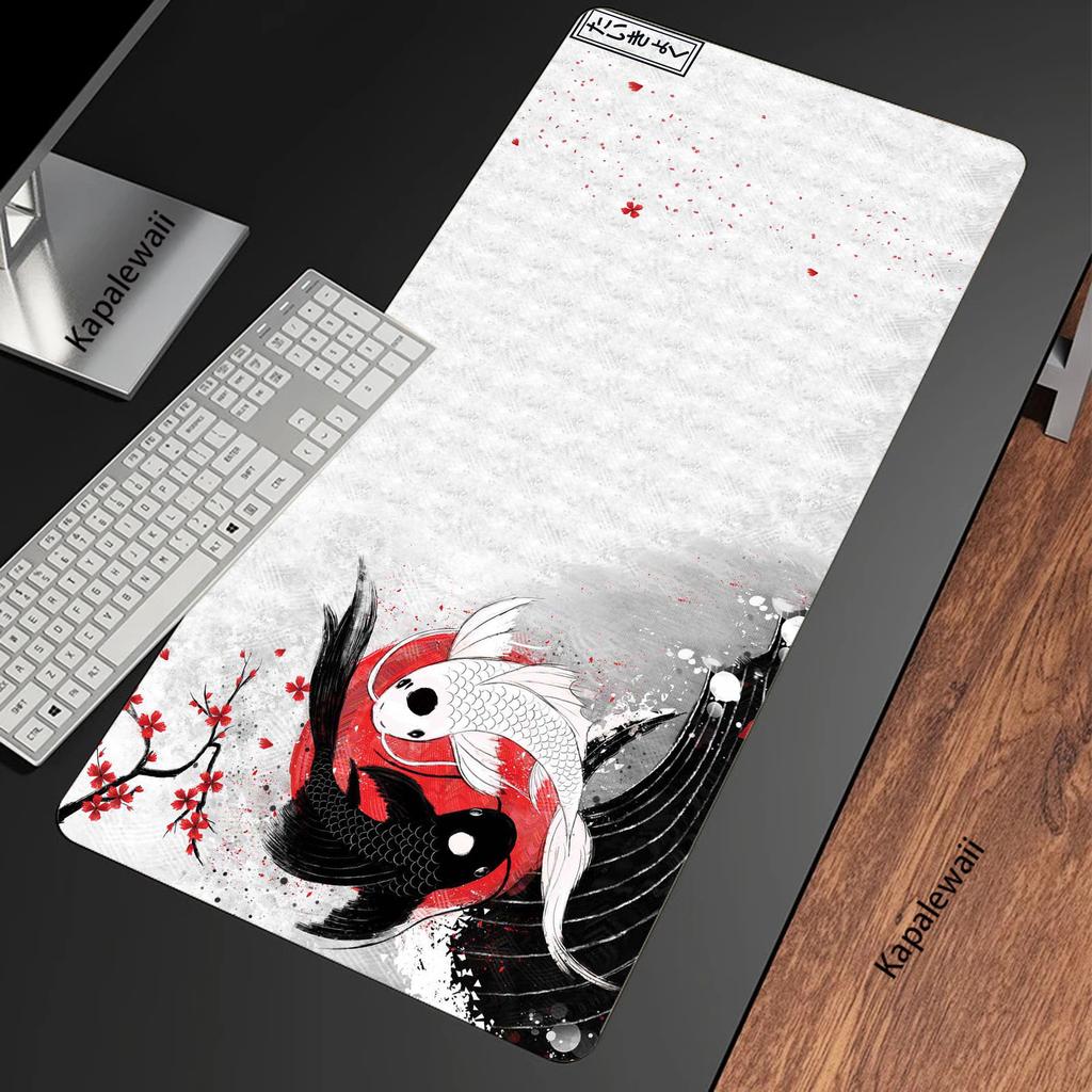 Japanese Koi Gaming Mouse Pad Large Gamer Mousepad Notebook Computer Desk Mat XXL Locking Edge Mouse Mat Rubber Keyboard Pads