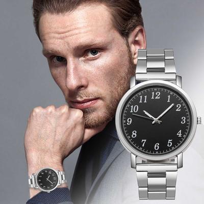 Pánske luxusné hodinky Quartz hodinky Nerezový remienok na bežné nosenie s náramkom