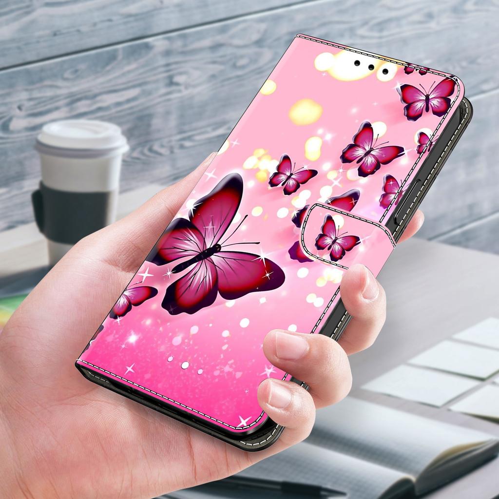 For iPhone 16 Pro Max Case Wallet Stand Pattern Printing PU Leather Flip Phone Cover