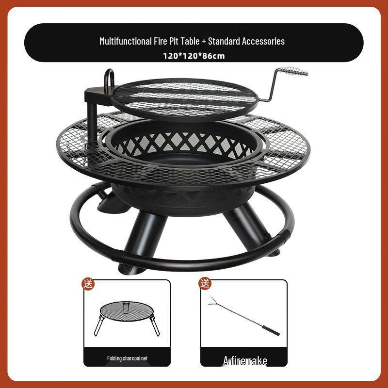 Multi-functional Outdoor Fire Pit & BBQ Grill