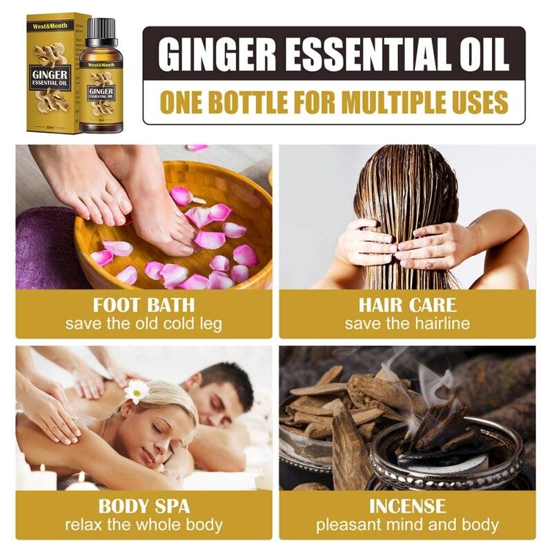30 ml Massage ätherisches Öl Hautpflege Feuchtigkeitsspendende für trockene Haut Spa Öl Ingwer Öl für Körper Körper Feuchtigkeitscremes Natürliche