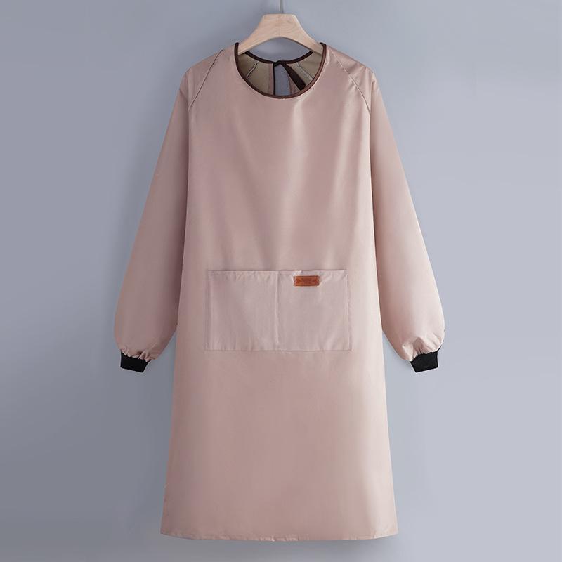 Internet Celebrity Long-Sleeved Apron Household Kitchen Waterproof And Oil-Proof Smock Adult Cartoon Print Cooking Apron