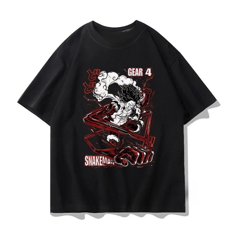 ONE PIECE Anime Joint Short Sleeve TShirt Unisexs Summer Red Hair Shanji Luffy Second DiUnisexsional Peripheral Clothes