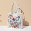 Panda Pattern Canvas Handheld Bag With Embroidery For Casual Day Use
