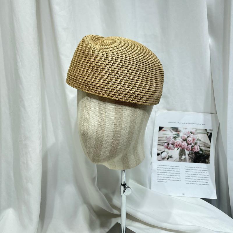 My Extreme Outdoor Activities Women's Black New Summer Paper Straw Beret Hat Fedora Sun Cap Millinery Fascinator Hostess Pillbox Hat Base Hat Designer Bonnet Enfant 54-58Cm