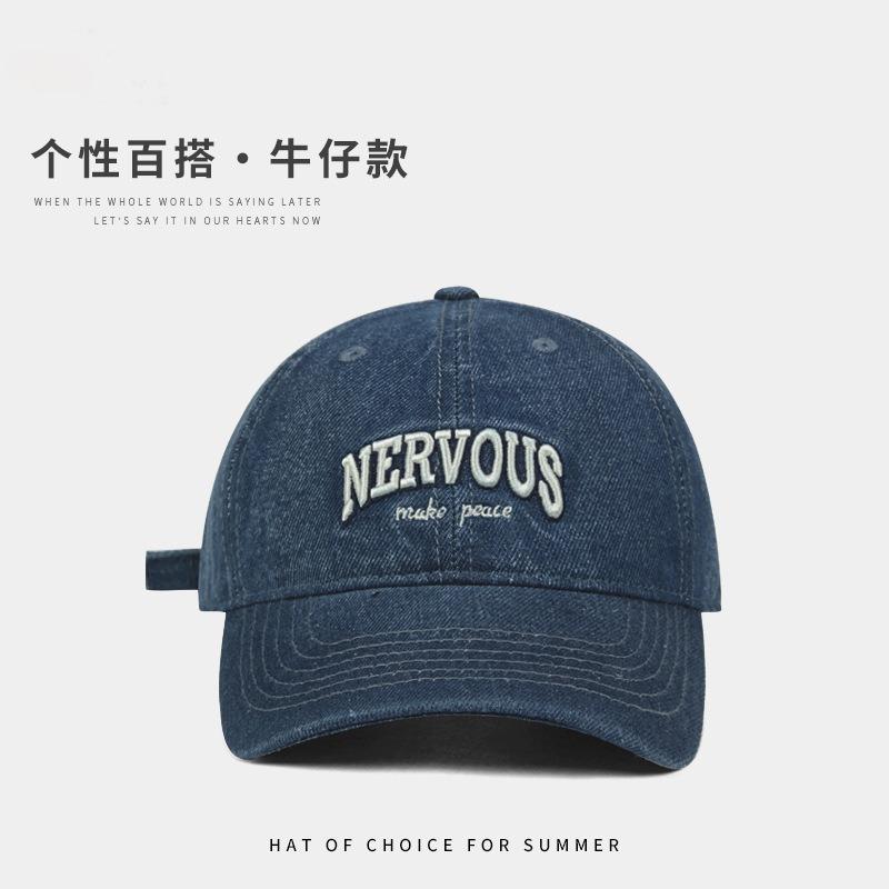 Hat Female wide brim deepened letter cowboy cap Casual versatile couple Student show face Small baseball cap