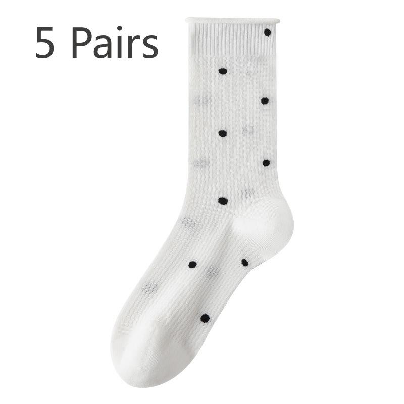 5 Pairs of Women's Summer Boneless Mesh Spot Breathable Stockings