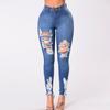 Fashion Women Jeans Denim Hole Female High Waist Stretch Slim Sexy Pencil Pants
