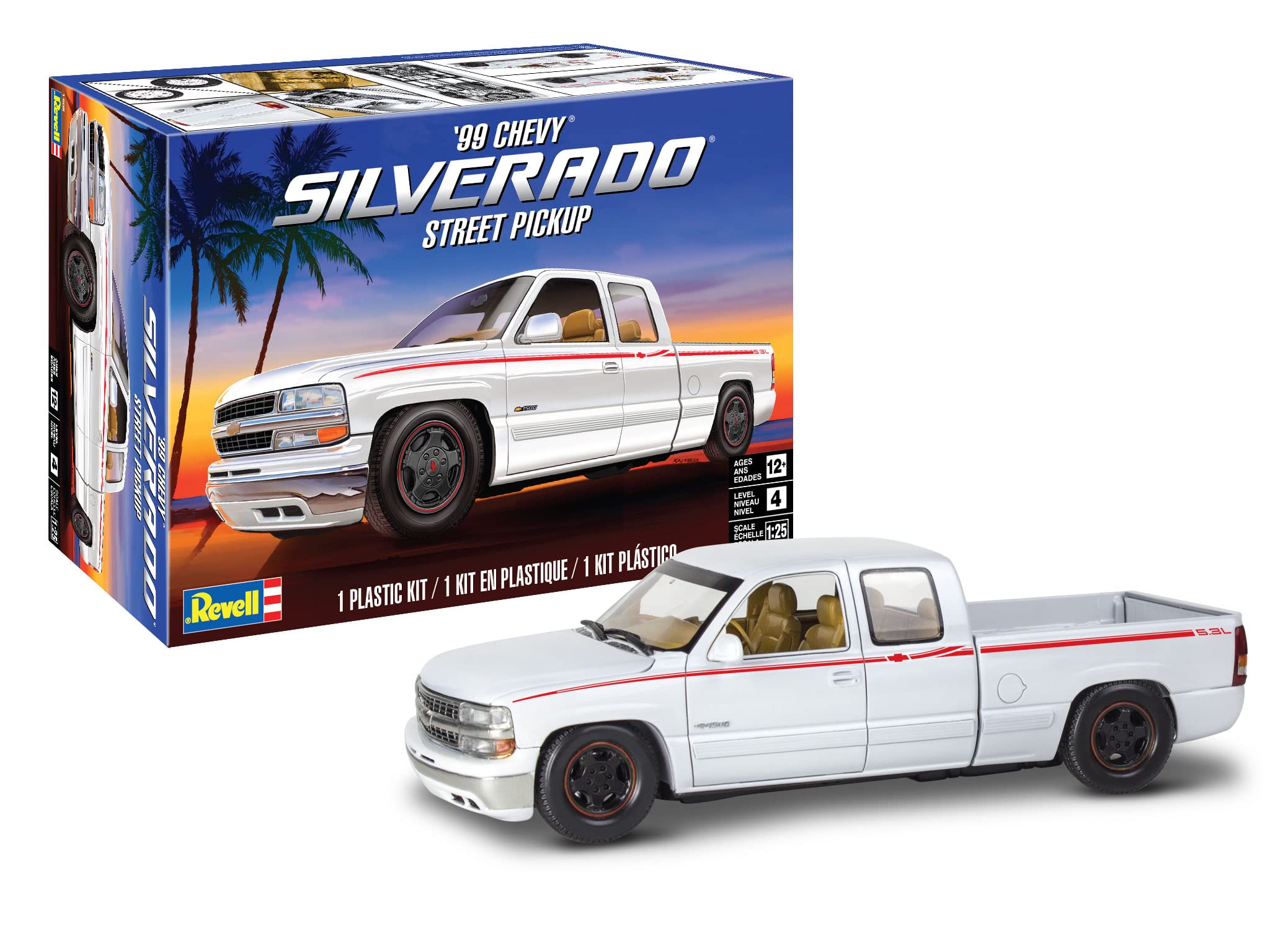 

America Revell 1/25 Scale 99 Chevrolet Silverado Custom Pickup Plastic Model Kit 14538 (Pre-painted)