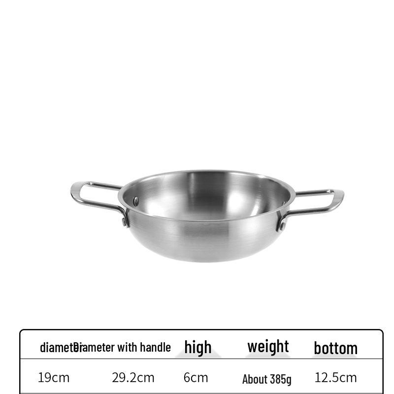 Double-Handle Korean Ramen and Seafood Stew Pot, Induction-Compatible, Thickened Stainless Steel Soup Pot, Gold
