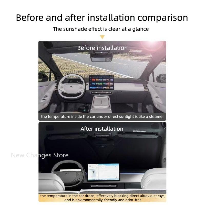 For Xpeng P7+ 2024-2026 Car Skylight Sunshade Sun Pad Side Heat Protection Privacy Camping Without Light Transmission