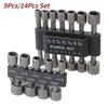 1 Satz 5mm-13mm Sechskant-Stecknuss S Hülse Kraft-Nuss-Treiber Bohrerbit-Satz 1/4" Schraube Metrisch Treiber-Werkzeugsatz Adapter