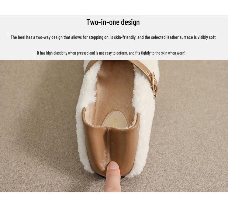 Weiwei Girl 138-1 Women's Fur-Lined Mary Jane Flats for Autumn/Winter