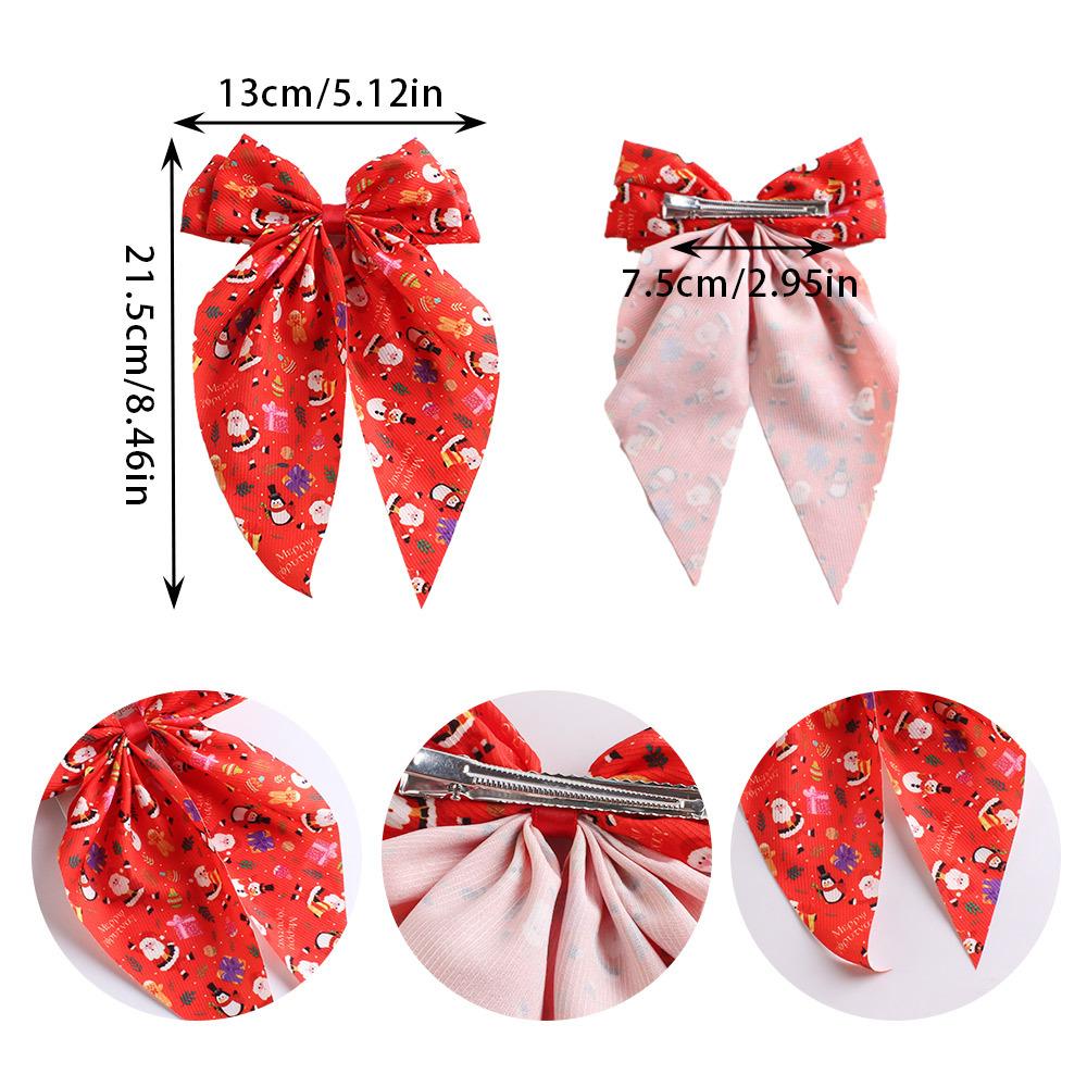 New Christmas Ribbon Hair Spring Clip Festive Atmosphere Cute Hair Tie Hair Ring Hair Accessory Hair Clip