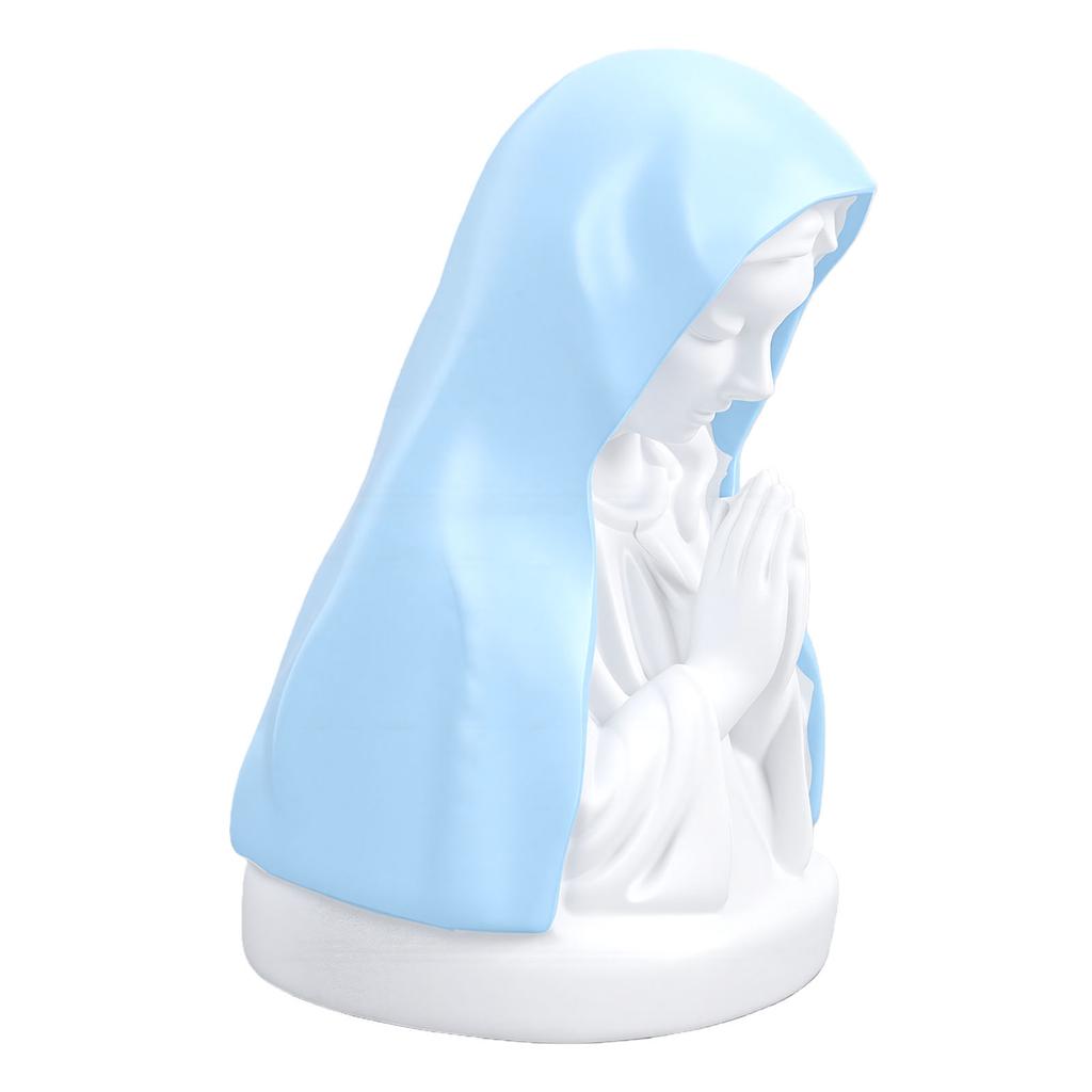 Virgin Mary Pray Night Light Resin Statue Desk Lamp for Bedside Table Bedroom Decoration