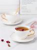 200ml White Ceramic Coffee Cup Gold Inlay Bone China Tea Cup Saucer Spoon Set Advanced Porcelain Teacup Party Teatime Drinkwar