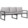 Garden Furniture Set with Cushions Light Grey 180 X 72.5 X 71 Cm Polyester
