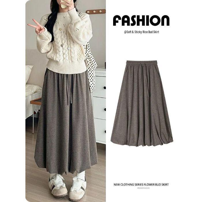 

Soft, Drapey Glutinous Rice Flower Bud Skirt Pants - Loose, Plus Size, Casual, Versatile Half Skirt Pants for Petite Frames. XL кавовий