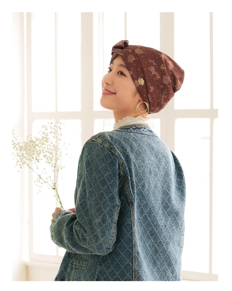 MY Medical Care Nemophila One Size Fits for Hair Loss [KISS LIFE] Hat, Hat, Women's, Cute, Stylish, 100% Cotton, Pattern, All, Cancer, Chemotherapy,