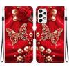 Handmade PU Leather Flip Case for Samsung Galaxy A73 5G (A736B/A736B/DS)- Anti-Slip Shockproof Cover with Wrist Strap & Heart/Rose Cat Designs