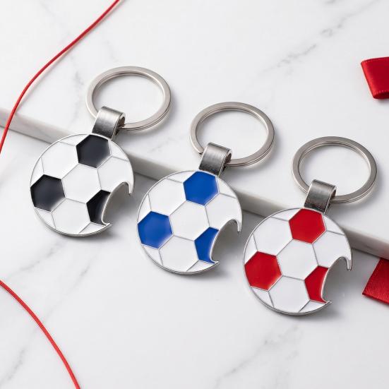 2Pcs Soccer Keychain Bottle Opener Keychain Charm Accessory for Keys & Cars, for Football Fan Gifts