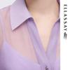 ELLASSAY Women's Wisteria Purple Wrinkled Mesh Shirtdress