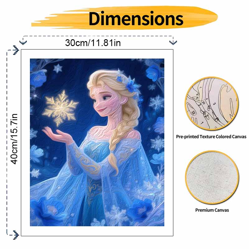 Disney Ice Queen Snowflake Painting by Numbers Hand Filled Drawing Art Kit Home Decor