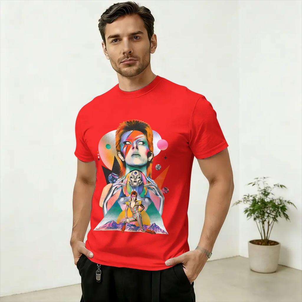 DDavids Bowieee Aliens Cat Phrase Unisex T Shirts Vintage Tee Shirt Short Sleeve Round Collar TShirt Cotton Classic Tops