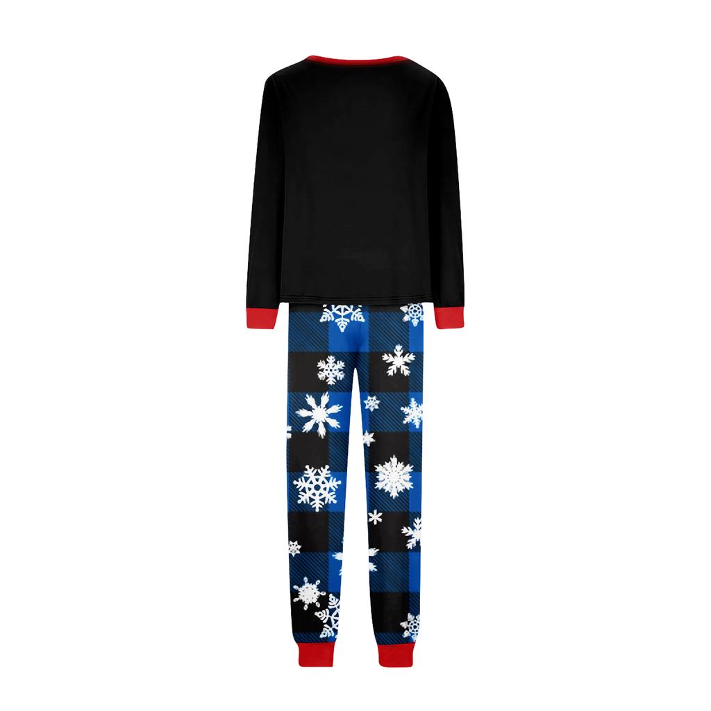 Christmas Print Crewneck Top and Plaid Pants Set, 2 Piece Holiday Outfit